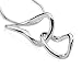 White Ice - Sterling Silver Stylish Wavy Design with Diamond Pendant and 18 Necklace