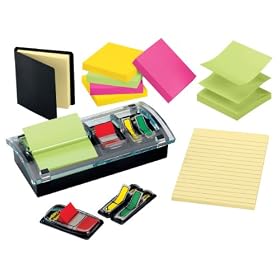 Post-it Starter Kit with 6 Pads of 3 x 3 Inch Pop-up Notes, Dispenser, Flags, and More: Office Products