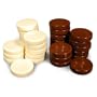 Worldwise Imports Urea Brown and White Backgammon Checkers