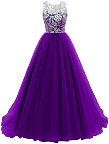 Promonline prom dress lace bridesmaid long evening gowns 2016, 14, Purple