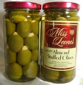 Almond Stuffed Gourmet Queen Spanish Olives 12 oz. Jar - 3 Jars