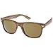 zeroUV - Classic Modern Wood Print Square Horn Rimmed Sunglasses 52mm