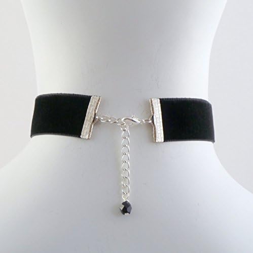 Black Velvet Choker Necklace 22mm 7/8''- High Quality - Wrapped in a Black Velvet Pouch