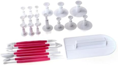 7 Set Cake Decorating Sugarcraft Fondant Plunger Cutter Mold Tools Smoother
