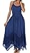 Sakkas Stonewashed Rayon Embroidered Adjustable Spaghetti Straps Long Dress