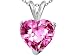 2.03 cts Genuine Lab Created Heart Pink Topaz Pendant - 14kt White or Yellow Gold