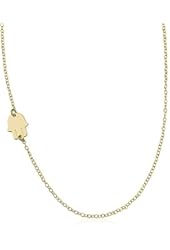 Tiny Sideways Hamsa Necklace, Sterling Silver Plated in 18k Gold Hamsa Necklace, Hamsa Pendant