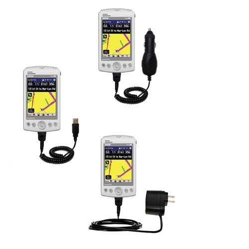 Deluxe Kit for the Garmin iQue M3 includes a USB cable with Car and Wall Charger - Gomadic Brand w/ TipExchange Technology
