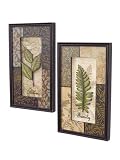 Pack of 4 Urban Fusion Decorative Leaf Organic Wall Art Plaques