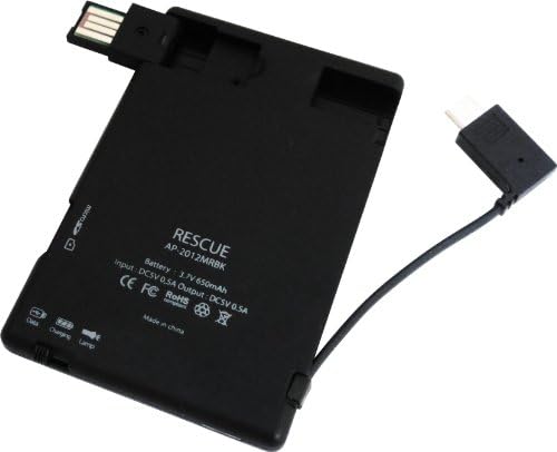 Ares Rescue: ChargeCard for Micro USB with 650mAh Emergency External Power Bank Battery Backup