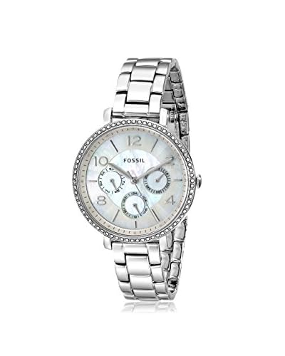 Fossil Women’s ES3755 Jacqueline Crystal-Accented Stainless Steel Watch with Link Bracelet