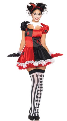 Dissia Funny Clown Cosplay Uniform,Halloween Costume,Red