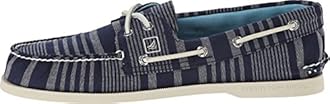 Sperry Top-Sider Men's Authentic Original Stripe Boat Shoe, Navy, 8 M US