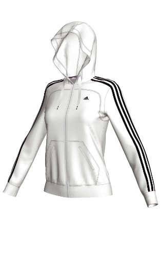 Adidas Damen Kapuzenjacke ESS 3S, white/black, XL, DAX21803XL