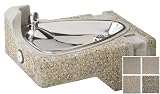 Garden Water Features & Outdoor Fountains item: Haws 1047-MESABEIGE Mesa Beige Barrier-free, wall mounted, vibra-cast reinforced concrete drinking fountain with exposed aggregate finish. 1047