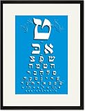 Black Framed/Matted Print 17x23, Yiddish Eye Chart