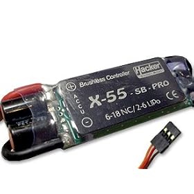 Hacker X-55 SB Pro Brushless Motor Speed Controller ESC 55A from Electronic Speed Controls Airplane