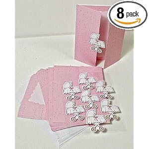 Baby-Girl-Carriage-Imprintable-Birth-or-Baby-Shower-Announcements