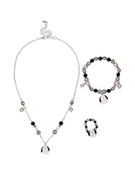 Heirloom Finds Little Girl Puppy Dog Charm Stretch Bracelet Ring Necklace Set
