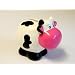 TIRELIRE VACHE FAIENCE CREME/NOIR/BLEU