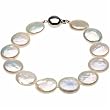 Lovely White Cultured Coin Pearl Braclet