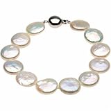 Lovely White Cultured Coin Pearl Braclet