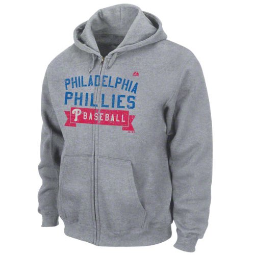 Philadelphia Phillies Grey Arch Classic Full-Zip Hooded Sweatshirt
