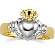 14K Two-Tone Gold Ladies' Claddagh Ring