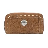 American West Sierra Nevada Collection Ladies Zip Around Wallet Hand Tooled Leather by American West