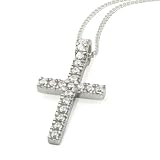 goldmaid Kr C741S Damencollier 925 Silber, Paveekreuz