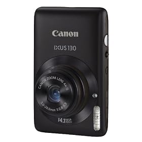 Canon IXUS 130 Digital Camera - Black (14.1 MP, 4x Optical Zoom) 2.7 Inch PureColor LCD