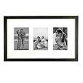 Gallery 3-Space Collage Frame with Mat - Black
