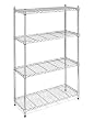 Whitmor 6060-322 Supreme 4-Tier Shelving Unit, Chrome