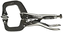 IRWIN Tools VISE-GRIP Locking C-Clamp, Original, Swivel Pad Tip, 4-inch (100mm) (165); 1-5/8