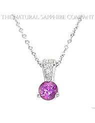 0.46ct. Natural Untreated Purplish Pink Sapphire Pendant with Diamonds 0.03ct. total.