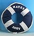 Ahoy Mates Life Ring Pillow, Blue with Rope Accent