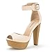 DREAM PAIRS SILVIA Women's Lace Pumps High Heels Peep Toe Ankle Strap Platform Casual Party Shoes