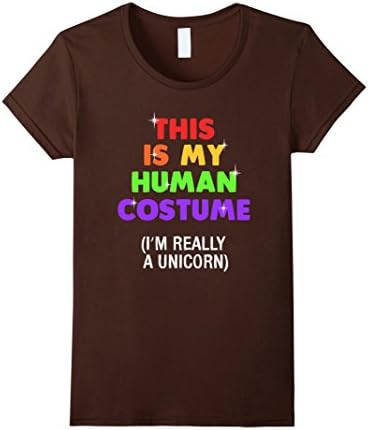 Women's FUNNY REALLY A UNICORN T-SHIRT Halloween Costume XL Brown
