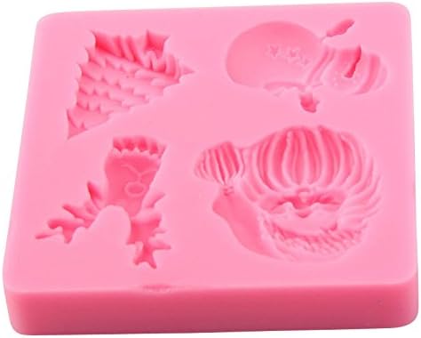 Christmas Santa Claus Reindeer snowman silicone fondant cake molds chocolate DIY