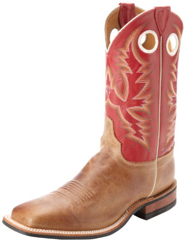Justin Boots Men's U.S.A. Bent Rail Collection 11" Boot Wide Square Double Stitch Toe Performance Rubber Outsole,America Tan/Classic Red Cowhide,11 D US