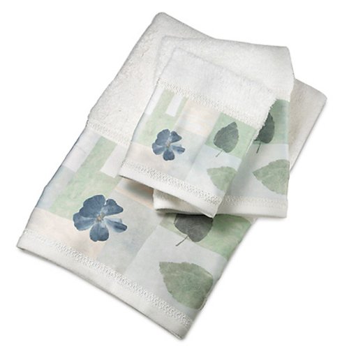 Tips Spa Leaf by Croscill Bath Towel Ensemble InterDesign Thistle Shower