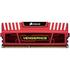 Corsair CMZ8GX3M2A1600C8R Vengeance Memory Two Module Kit (8GB, 1600MHz, CL8, DDR3) - Red