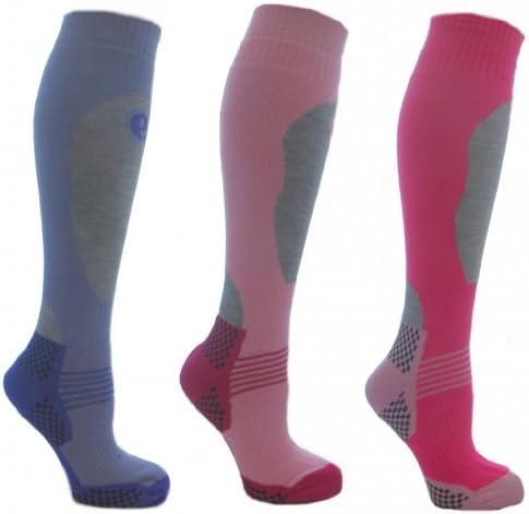 3 Pairs Big Girls High Performance Ski Socks Various Size 12-3 EUR 31-34