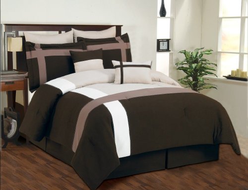 Duck River Textile Toxanna Hotel Queen Comforter Set, Taupe