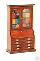 Cherrywood Secretary Desk with Bookshelves Dollhouse Miniature