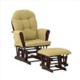 Stork Craft Hoop Glider and Ottoman Set, Espresso/Beige