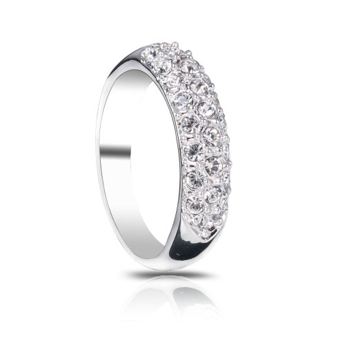 Fashion Plaza Women Jewelry Use Austrian Multi-Crystal Spark Ring R51