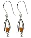 Sterling Silver Round-Cut Honey Amber Millennium Collection Marquise-Shaped Earrings