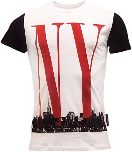 Criminal Damage Men's Short Sleeve Ny Line T Shirt X-Large White