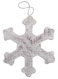 Package of 3-8" Antique Rustic Primitive Wooden Snowflake with Jute Hanger